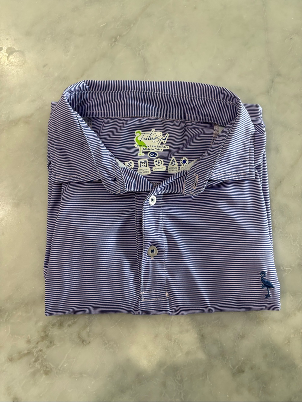 Tailorbyrd Men's Blue Purple and White Micro-Stripe Polo